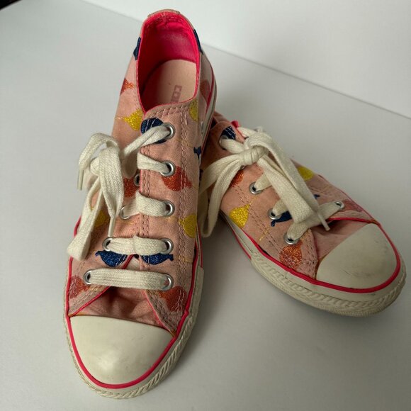 Converse All Star Pink with Glitter Balloons, Size Girls 3 or Womens 5 - Picture 1 of 10